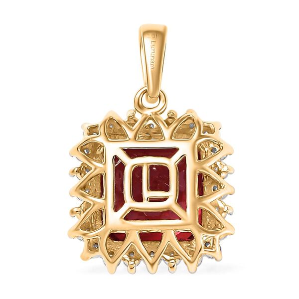 LUXURIANT DIAMOND- zertifiziert und geprüft AAA Labor Padparadscha Saphir und Labor Diamant Anhänger in 417 Gold - 5,86 ct. image number 4