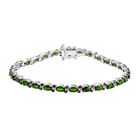 D’joy Natürlicher Chromdiopsid, Rhodolith Granat Armband ca. 19 cm 925 Silber rhodiniert ca. 8,07 ct.