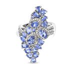 Tansanit-Ring, 925 Silber platiniert (Größe 20.00) ca. 4.20 ct