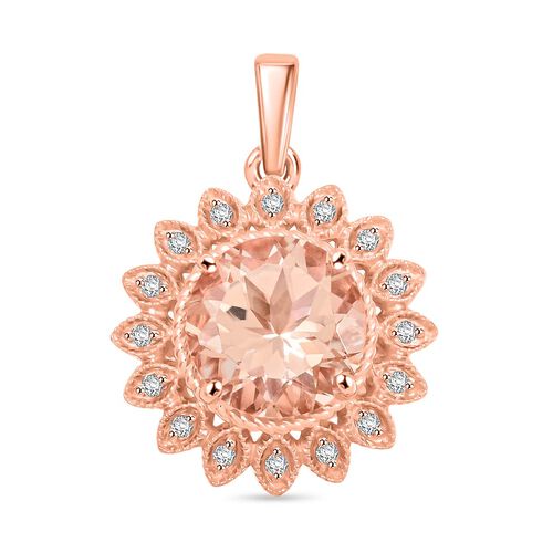 LUXORO zertifiziert und geprüft AAA Morganit und Diamant Anhänger in 417 Roségold - 3,50 ct. image number 0