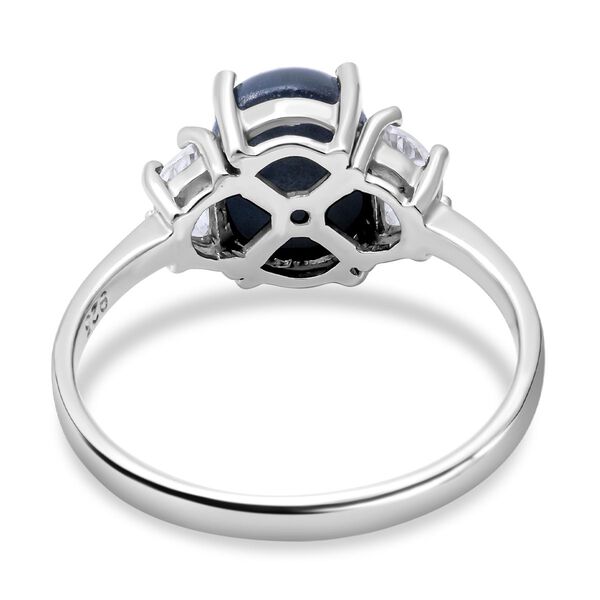 Blauer Stern Saphir und Zirkon-Ring - 3,46 ct. image number 3