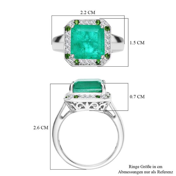 D'Joy AAA Smaragd Triplett Quarz, Chromdiopsid und Zirkon Ring - 5,64 ct. image number 7