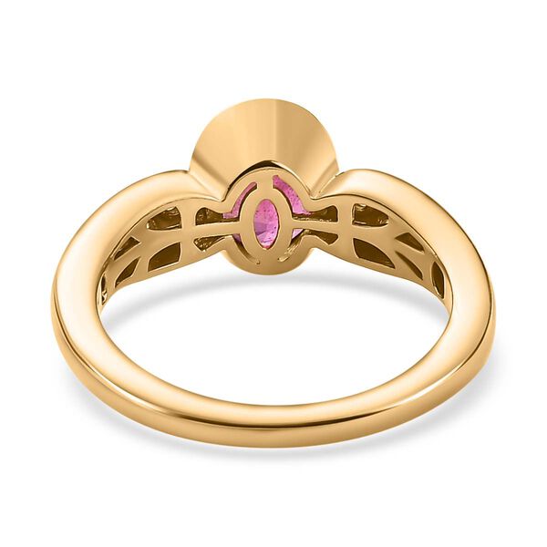 Afrikanischer Rubin (Fissure gef&uuml;llt), Wei&szlig;er Zirkon Ring, 925 Silber vergoldet (Gr&ouml;&szlig;e 19.00) ca. 1.81 ct image number 6