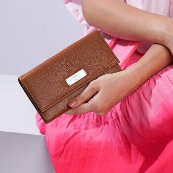 Echtleder Geldb&ouml;rse mit RFID Schutz, Dunkelbraun