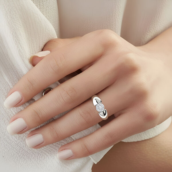 LUXURIANT 0,25 ct. SI-GH Labor Diamant Ring, 925 Silber platiniert image number 2