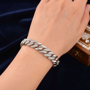 Wei&szlig;er Zirkonia Armband ca. 18.5 cm Nickelfreies Messing