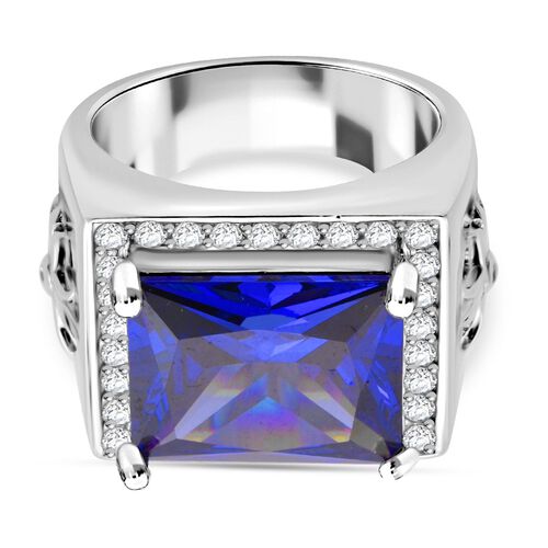 Lustro Stella Blauer Zirkonia, Weißer Zirkonia Ring 925 Silber rhodiniert (Größe 21.00) image number 0