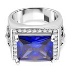 Lustro Stella Blauer Zirkonia, Weißer Zirkonia Ring 925 Silber rhodiniert (Größe 21.00)