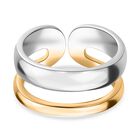 925 Silber Rhodiniert und 750 Gelbgold Vermeil Ring (Größe 17.00) ca. 8,05g