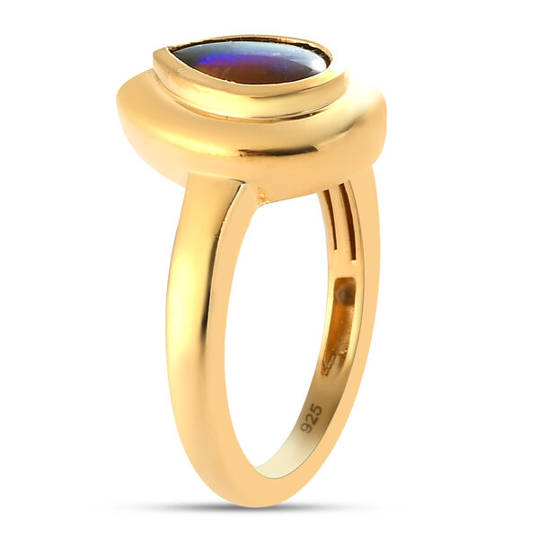 Ammolit Ring 925 Silber vergoldet  ca. 1,20 ct image number 5