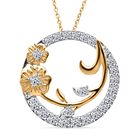 LUXURIANT DIAMOND - Lab Grown Diamant SI-GH SGL zertifiziert Schmuckset ca. 50 cm 925 Silber rhodiniert, 925 Silber Rhodiniert und 750 Gelbgold Vermeil ca. 1.00 ct