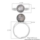 Handgeschnitzter 11-12mm Tahiti-Perle und Zirkon-Ring, 925 Silber rhodiniert - 0,13 ct. image number 6