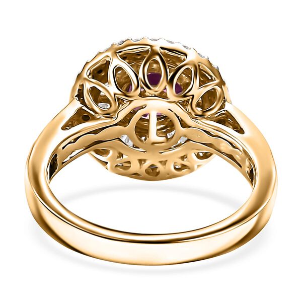LUXORO zertifiziert und geprüft AAA rosa Saphir und Diamant Ring in 585 Gold - 1,65 ct. image number 4