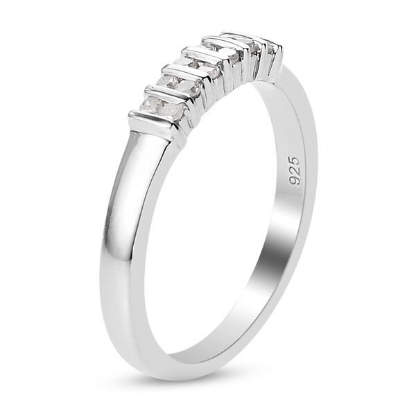 Diamant Band Ring 925 Silber Platin-&Uuml;berzug image number 5