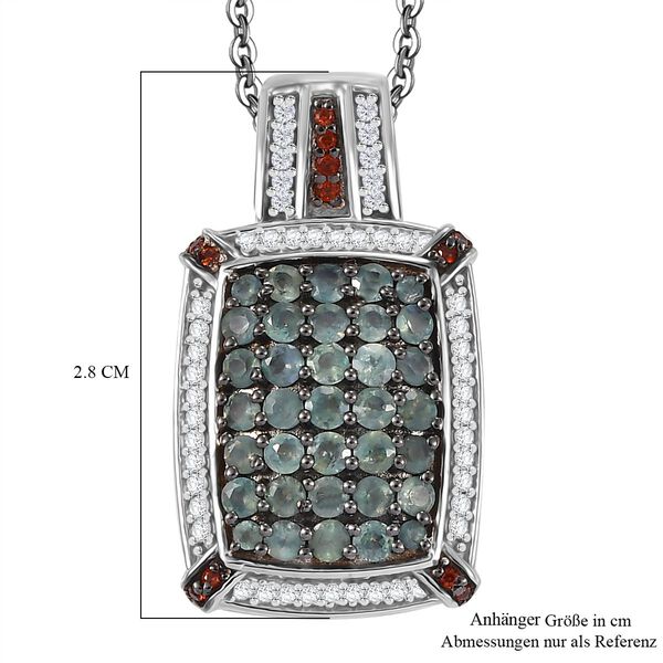 AA Alexandrit, Kaffee und weißer Zirkon Anhänger mit 45cm Kette - 2,40 ct. image number 6