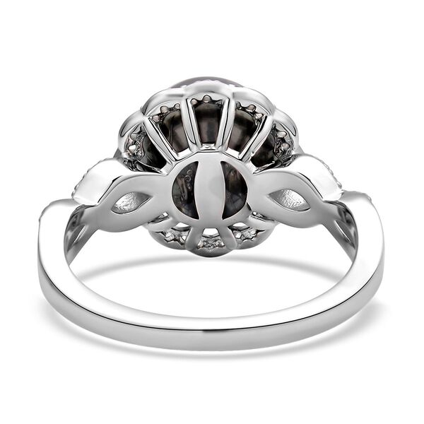 Tahiti Perle und weißer Zirkon-Ring image number 6