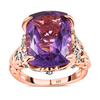 AAA Rose De France Amethyst und Zirkon Ring - 10,95 ct.