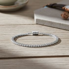 D'Joy Moissanit 19cm Armband, 925 Silber rhodiniert - 5,36 ct.