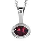 AA Rubellit Anhänger mit Kette, 925 Silber platiniert ca. 0.42 ct