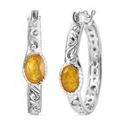 Fissure gefüllt gelber Saphir Ohrringe 925 Silber ca. 1,99 ct.