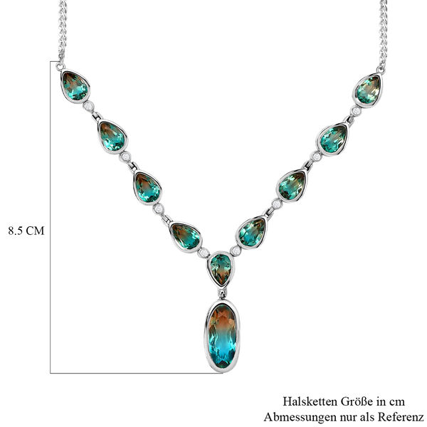 Aqua Terra Costa Quarz und Zirkon-Halskette, 45 cm - 30,06 ct. image number 6