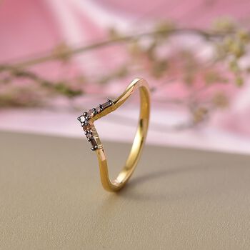 LUXURIANT DIAMOND - Lab Grown Roter Diamant SI Ring 925 Silber 750 Gelbgold Vermeil (Gr&ouml;&szlig;e 19.00)