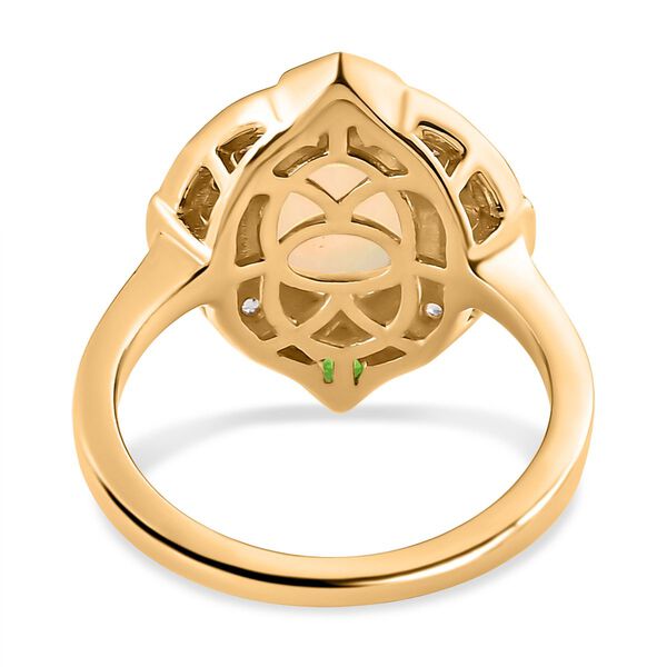 Natürlicher Äthiopischer Opal und Mehrfarbig Edelsteine Ring 925 Silber Vermeil image number 7