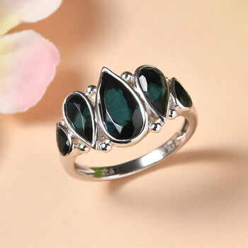 Sajen Silber - Indigo Turmalin-Quarz Ring 925 Silber rhodiniert (Gr&ouml;&szlig;e 19.00) ca. 5.50 ct