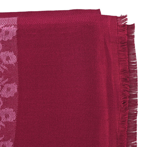 Jacquard gewebter Schal, Streifenmuster, Rot und Rosa image number 6