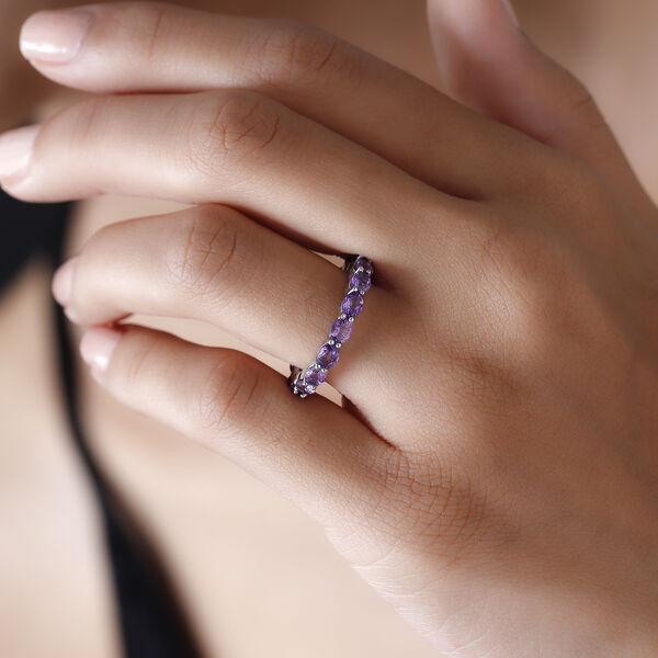 Natürlicher, marokkanischer Amethyst-Ring, 925 Silber platiniert  ca. 2,69 ct image number 3