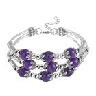 Afrikanischer Amethyst Armband ca. 18 cm Antik-silber-Plattierung ca. 68,50 ct.