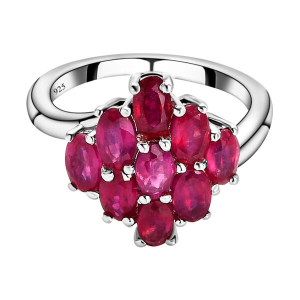 Afrikanischer Rubin-Ring, 925 Silber platiniert  ca. 2,95 ct