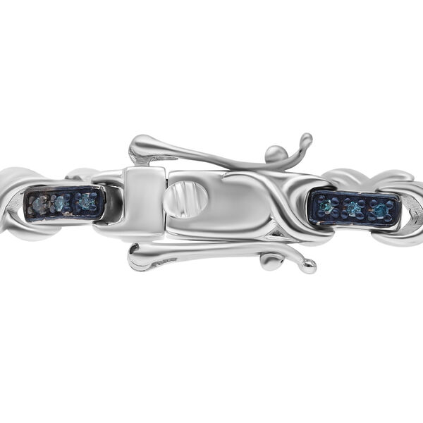 Blaues Diamant Armband, ca. 19 cm 925 Silber platiniert ca. 0.25 ct image number 3