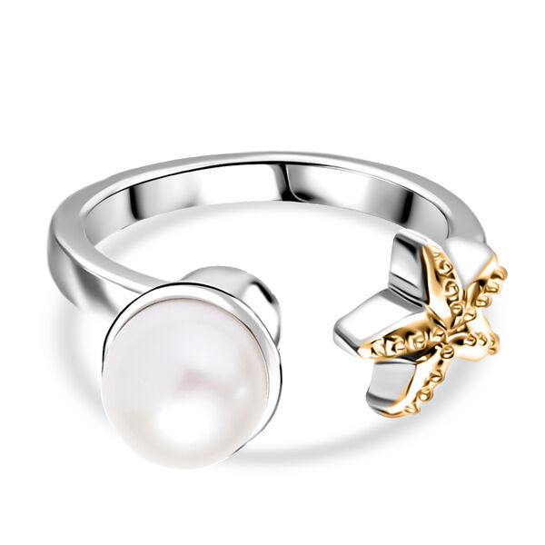 EVER TRUE Süßwasser Perle (7.5-8 mm) Ring Nickelfreies Messing Zweifarbige Beschichtung (Größe 19.00) image number 0