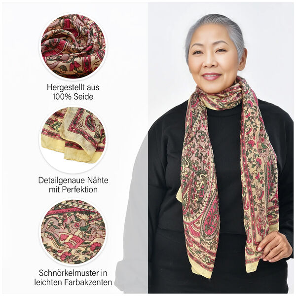 Luxuriöser Seidenschal, gelbrot image number 4