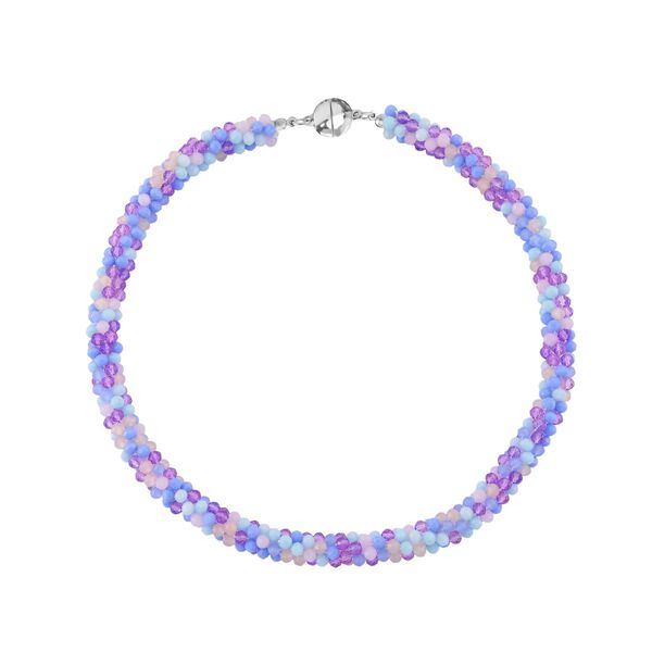 Mehrfarbige lila Kristall 45cm Halskette image number 4