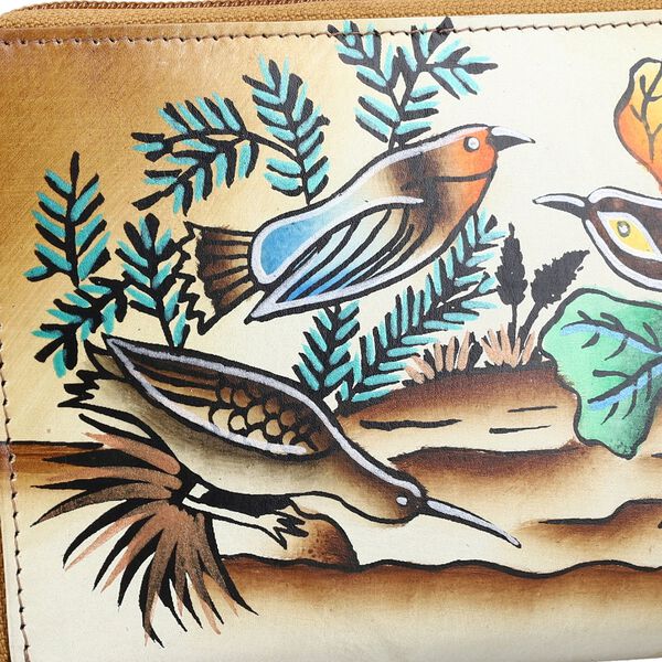 SUKRITI &ndash; handbemalte Echtleder Brieftasche, braun image number 8