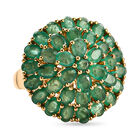 Kagem sambischer Smaragd-Ring, 925 Silber vergoldet  ca. 5,19 ct image number 0