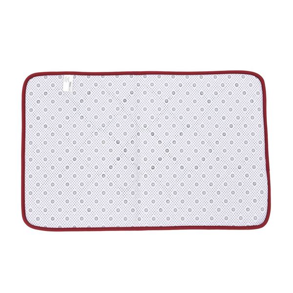 HOMESMART 2er-Set geprägte Flanell-Badematte mit rutschfester Unterseite, Rot image number 5