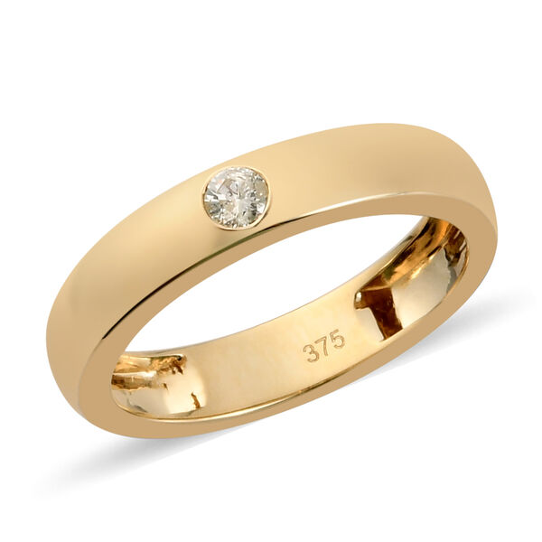Diamant zertifiziert I2-I3 Band Ring 375 Gelbgold image number 4