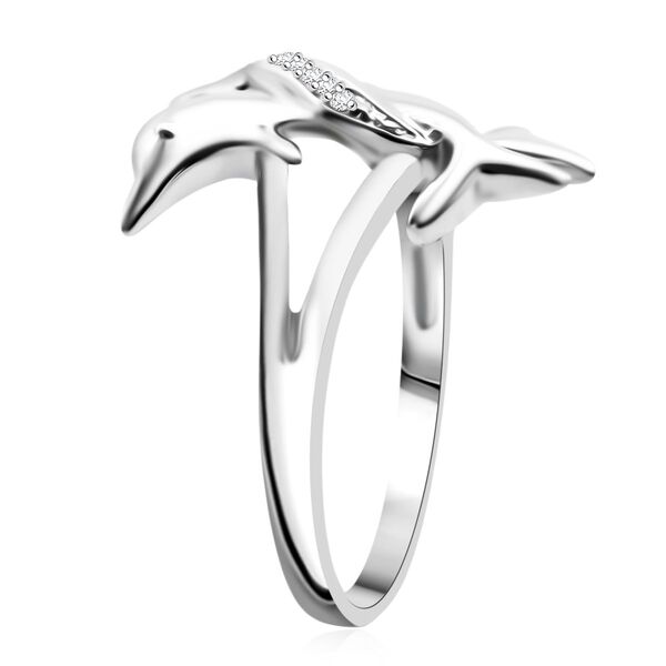 LUSTRO STELLA - Weißer Zirkonia Ring 925 Silber rhodiniert (Größe 18.00) image number 4