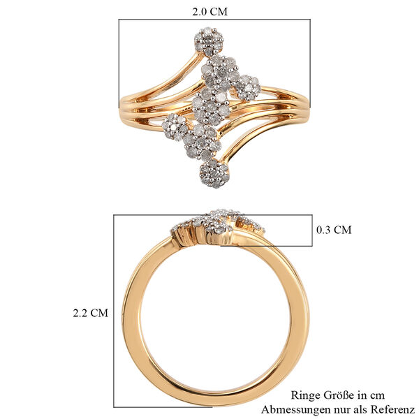 Diamant Ring 925 Silber Gelbgold Vermeil image number 7