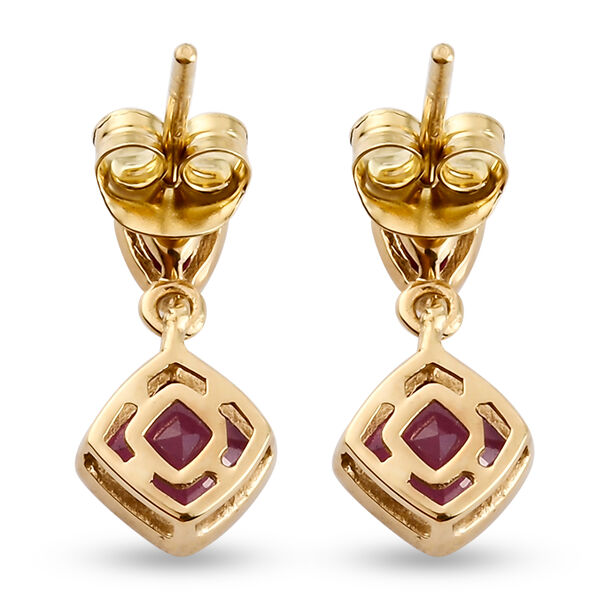 Afrikanisher Rubin(Fissure gef&uuml;llt) Ohrh&auml;nger 925 Silber vergoldet ca. 2,76 ct&nbsp; image number 5