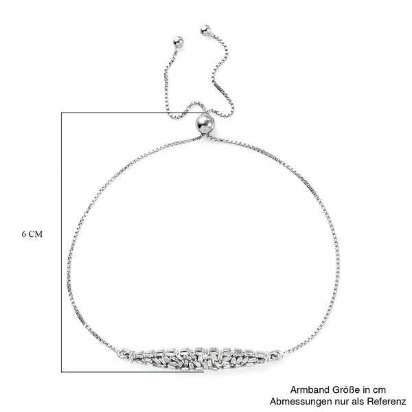 Verstellbares Diamant-Armband in Silber image number 5