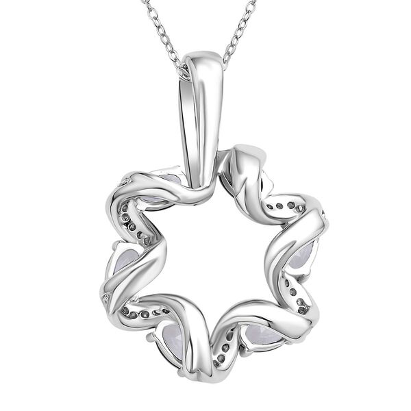 Wei&szlig;er Zirkonia Anh&auml;nger mit Kette im Set, Messing image number 5