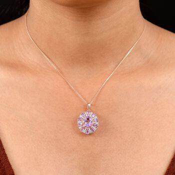 AA Rose De France Amethyst Schmuckset ca. 50 cm, 925 Silber 750 Ros&eacute;gold Vermeil ca. 6,30 ct.