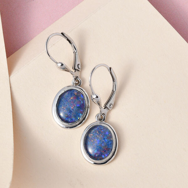 Boulder Opal Triplette Ohrringe, 925 Silber platiniert ca. 6.00 ct image number 1