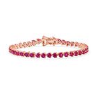 AAA Lab Grown Rosa Saphir Armband ca. 19 cm 925 Silber 750 Roségold Vermeil ca. 14.12 ct