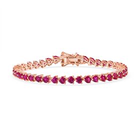 AAA Lab Grown Rosa Saphir Armband ca. 19 cm 925 Silber 750 Roségold Vermeil ca. 14.12 ct