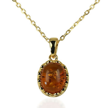 Nat&uuml;rlicher Baltischer Bernstein Anh&auml;nger mit Kette, ca. 43 cm 925 Silber, Gelbgold